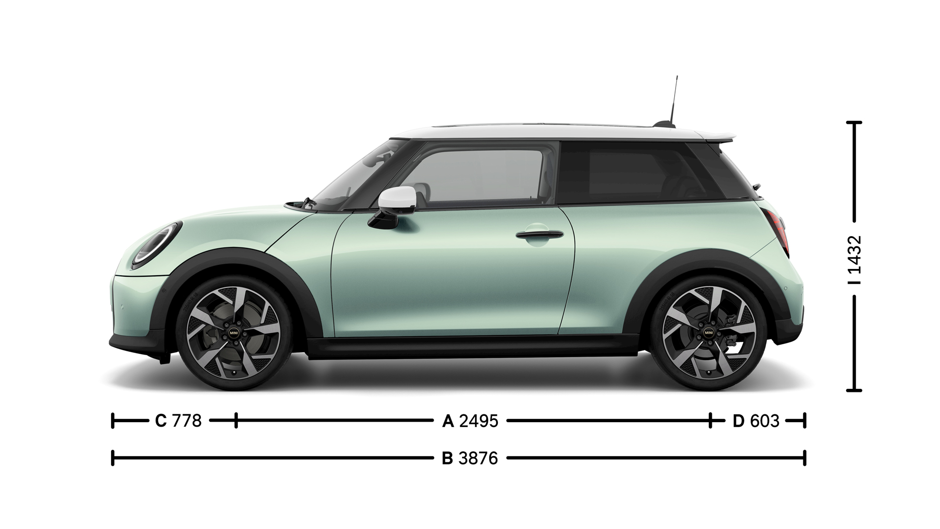 MINI Cooper 3-Türer - Maße und Abmessungen